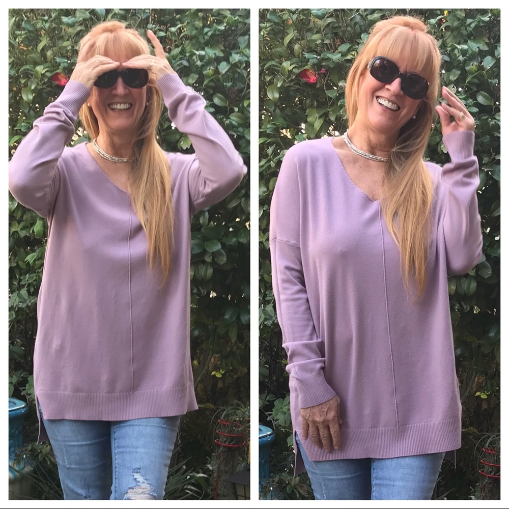 Hold Me Squeeze Me!  LS Tunic Vivacious Violet - Picture 7 of 8